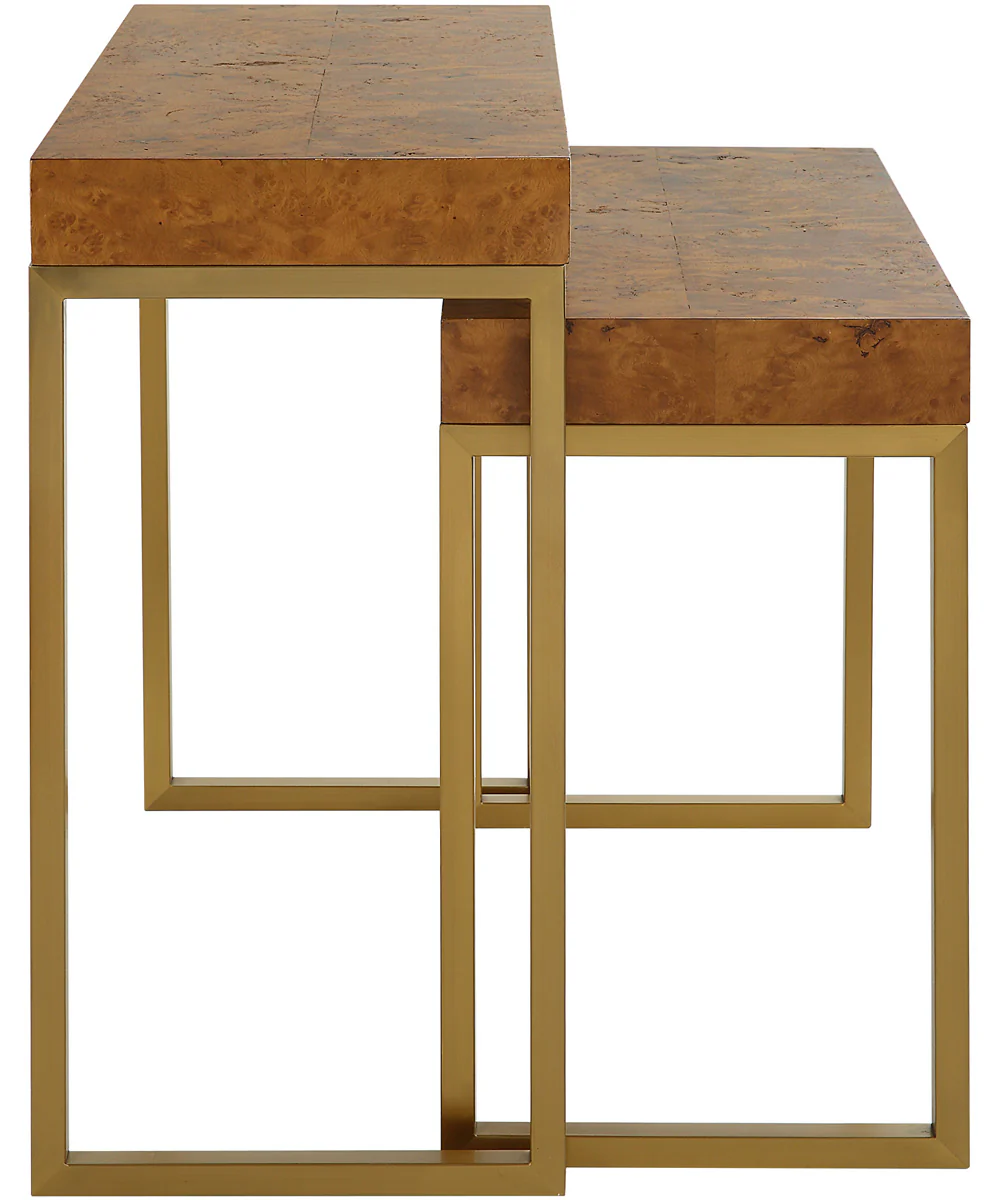 Burl-esque Wooden Nesting Tables, Set of 2 - Image 5