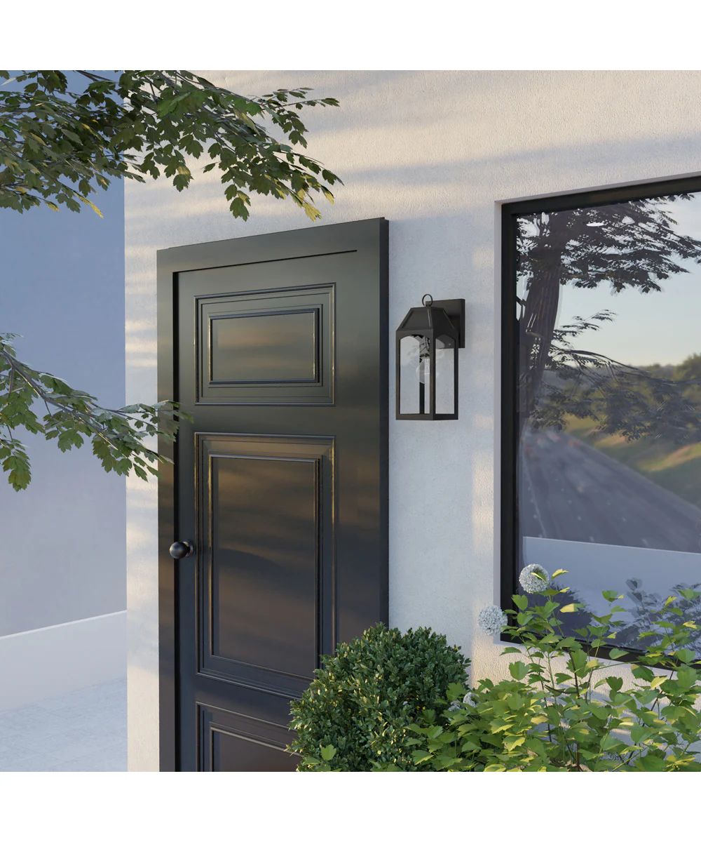 Burton 1-Light Outdoor Wall-Lantern Rain or Shine - Black - Image 2
