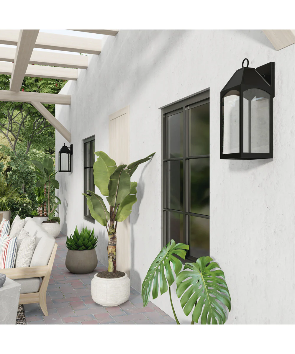 Burton 1-Light Outdoor Wall-Lantern Rain or Shine - Black - Image 2