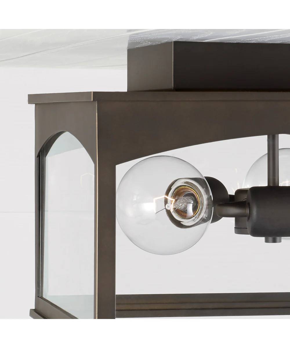 Burton 3-Light Outdoor Flush Rain or Shine - Oiled Bronze - Image 2