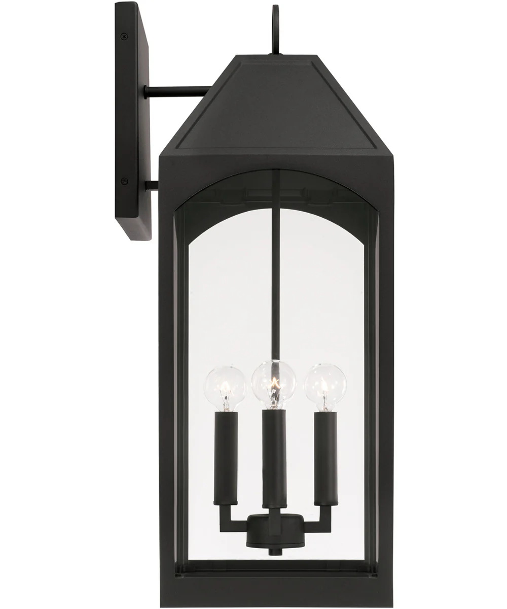 Burton 4-Light Outdoor Wall-Lantern Rain or Shine - Black - Image 4