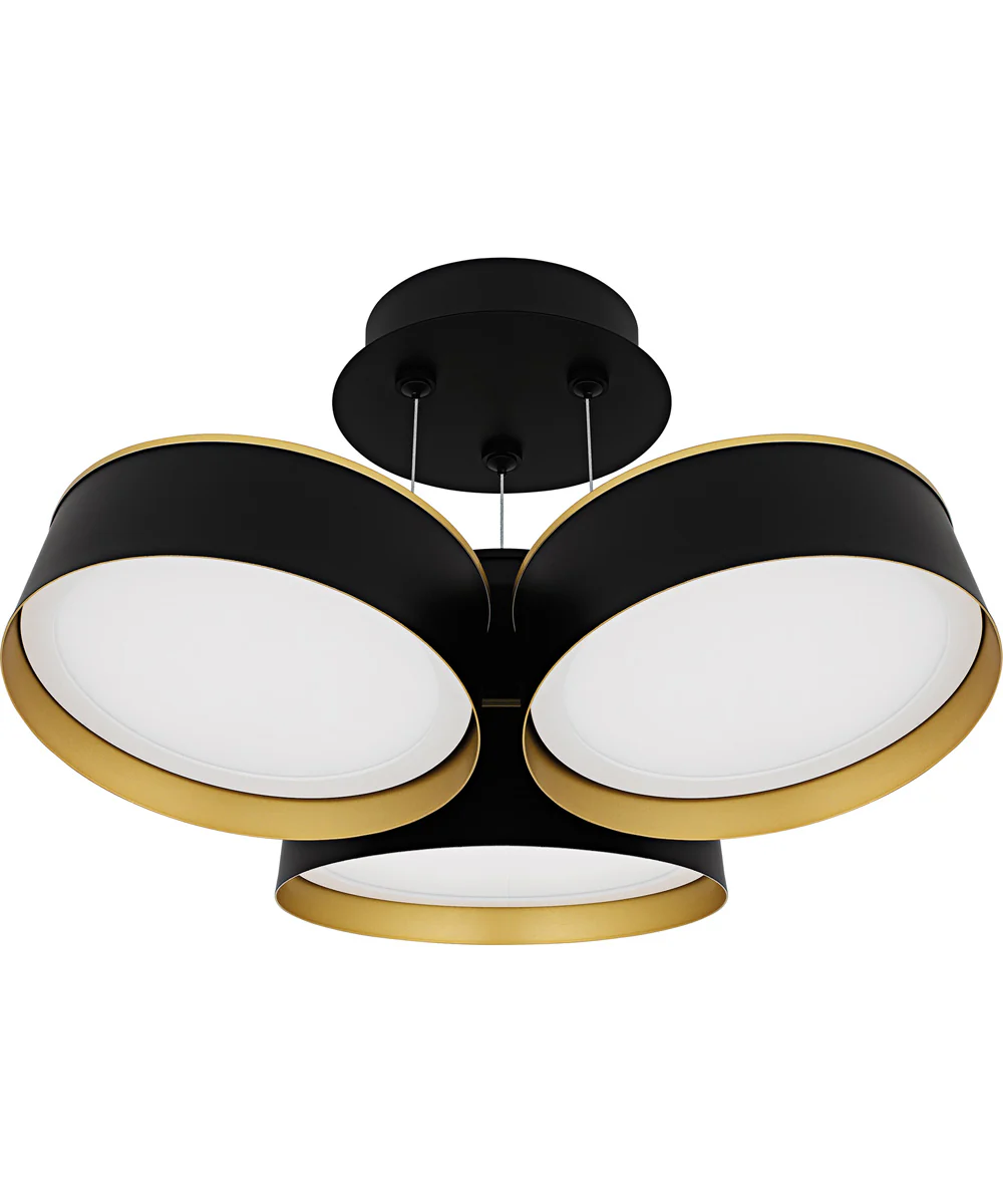 Byrnes Large Semi Flush Mount Matte Black - Image 2