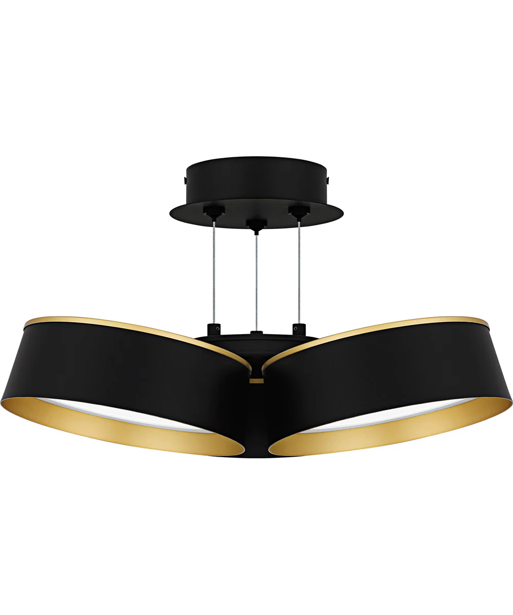 Byrnes Large Semi Flush Mount Matte Black - Image 3