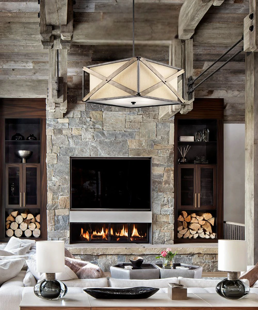 Cahoon 26"W 4-Light Anvil Iron Pendant/Semi-Flush Mount Light by Kichler - Image 2