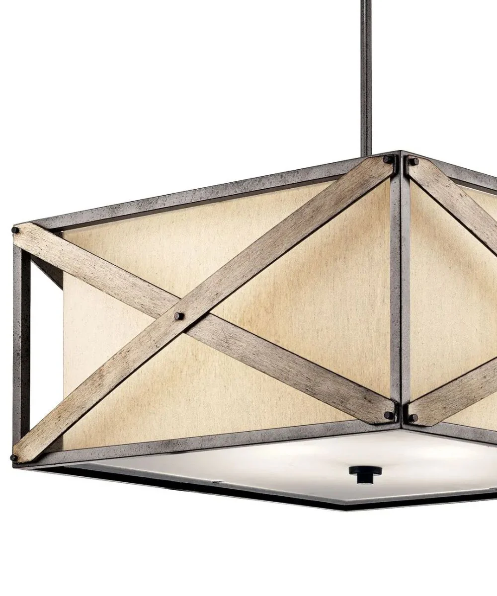 Cahoon 26"W 4-Light Anvil Iron Pendant/Semi-Flush Mount Light by Kichler - Image 4