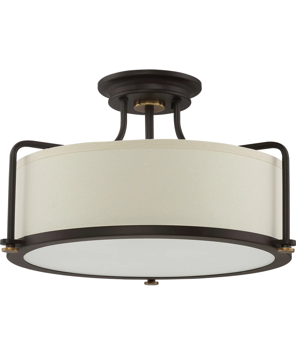 Calvary Large 3-light Semi Flush Mount Western Bronze - Image 3
