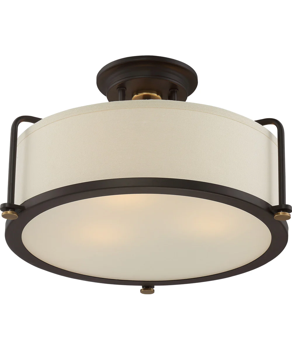 Calvary Large 3-light Semi Flush Mount Western Bronze - Image 4