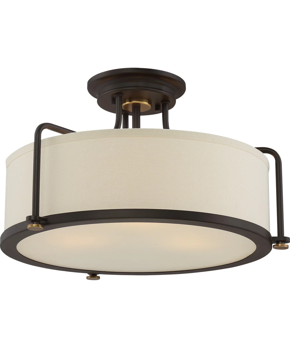 Calvary Large 3-light Semi Flush Mount Western Bronze - Image 5