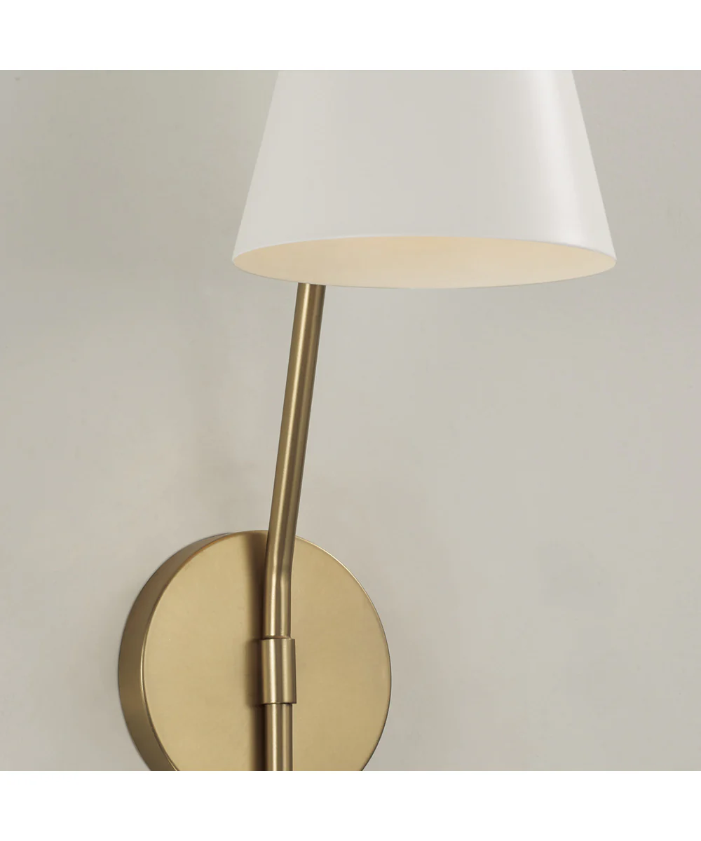 Cami 1-Light Sconce Aged Brass and White - Image 3