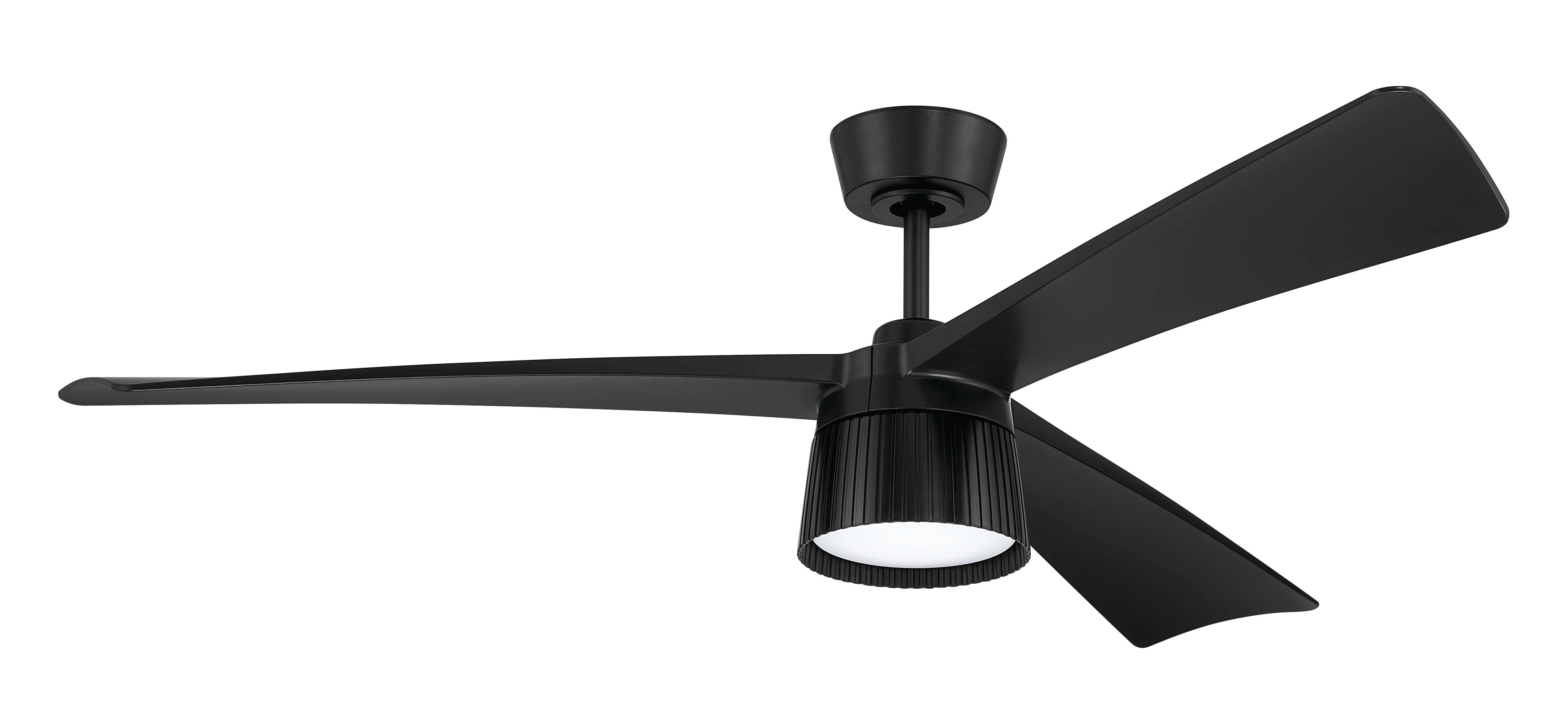 Canto 52" 3-Blade Indoor/Outdoor Rated Damp Ceiling Fan 1-Light Fan Flat Black