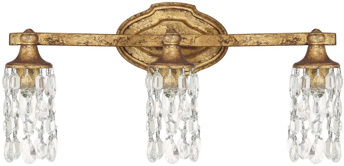 19"W Blakely 3-Light Bath Vanity Antique Gold