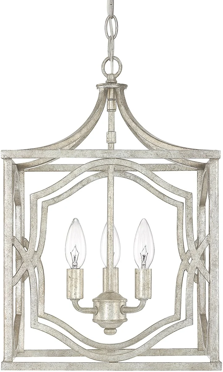 Blakely 3-Light Dual-Mount Pendant/Semi-Flush Mount Foyer Fixture Antique Silver - Image 2