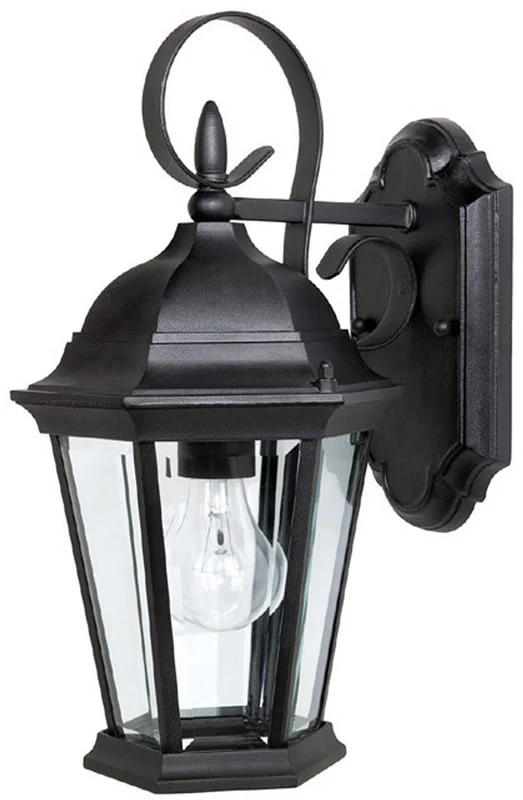 16"H Carriage House 1-Light Outdoor Fixture Rain or Shine - Black