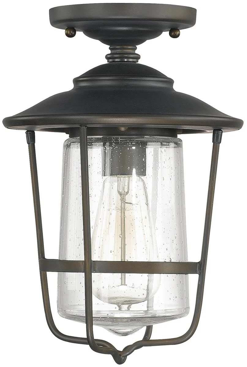 8"W Creekside 1-Light Outdoor Ceiling Rain or Shine - Old Bronze