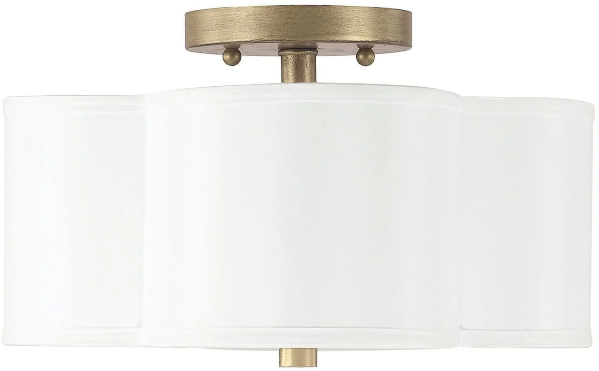 12"W Quinn 2-Light Semi-Flush Brushed Gold