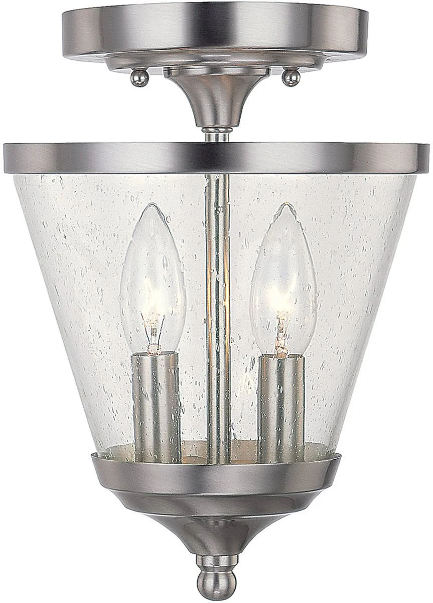 Stanton 2-Light Dual-Mount Pendant/Semi-Flush Mount Foyer Fixture Brushed Nickel