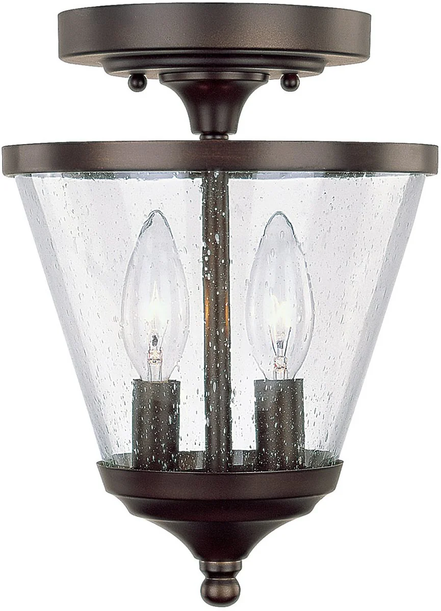 Stanton 2-Light Dual-Mount Pendant/Semi-Flush Mount Foyer Fixture Burnished Bronze - Image 2