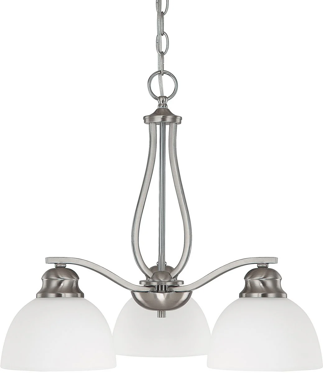 21"W Stanton 3-Light Chandelier Brushed Nickel