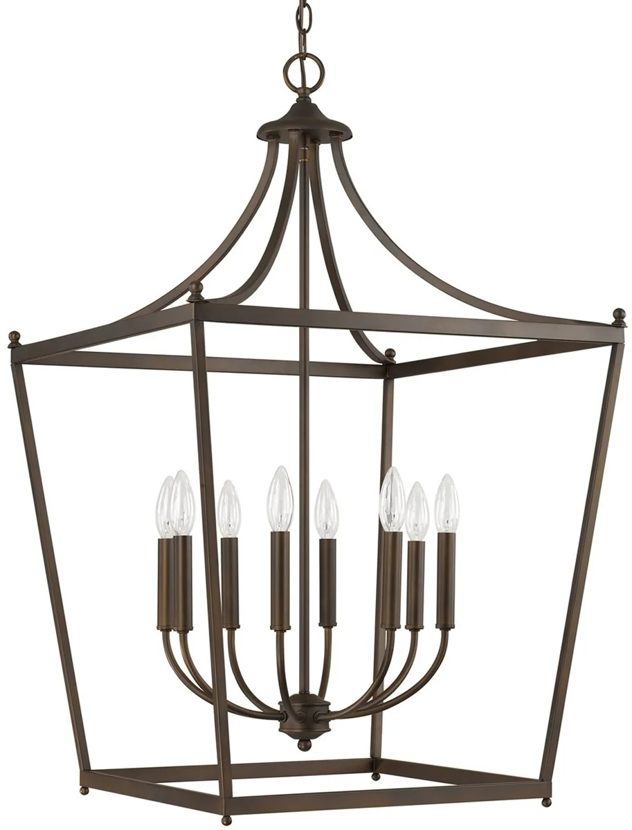 22"W Stanton 8-Light Foyer Burnished Bronze