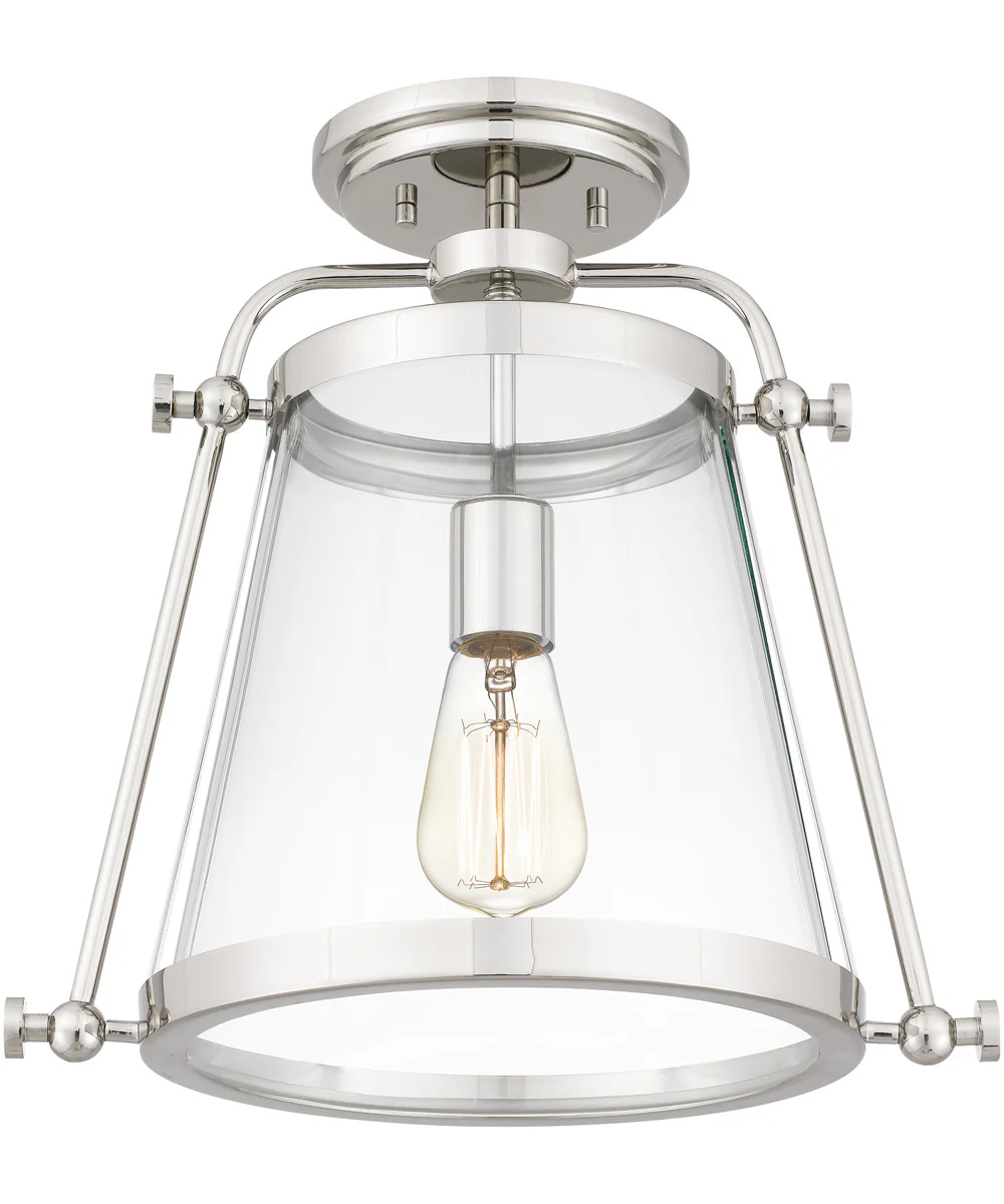 Cardiff 1-light Semi Flush Mount Polished Nickel - Image 5