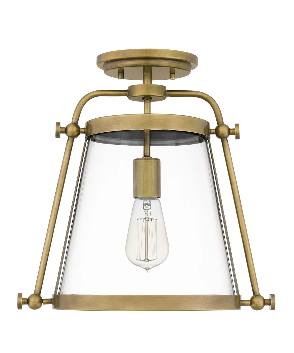 Cardiff 1-light Semi Flush Mount Weathered Brass - Image 3
