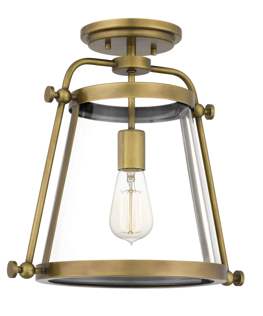 Cardiff 1-light Semi Flush Mount Weathered Brass - Image 4
