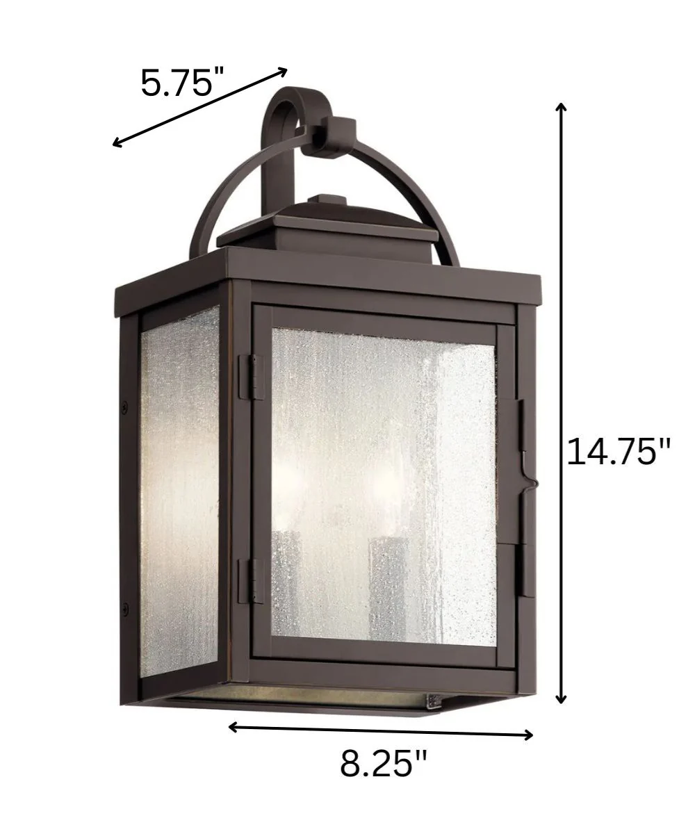 Carlson 15"H  2-Light Bronze Finish Outdoor Wall Lantern by Kichler - Image 4
