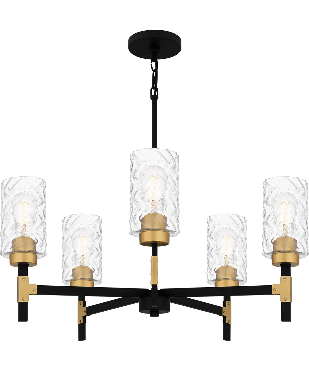 Carly 5-light Chandelier Matte Black - Image 3