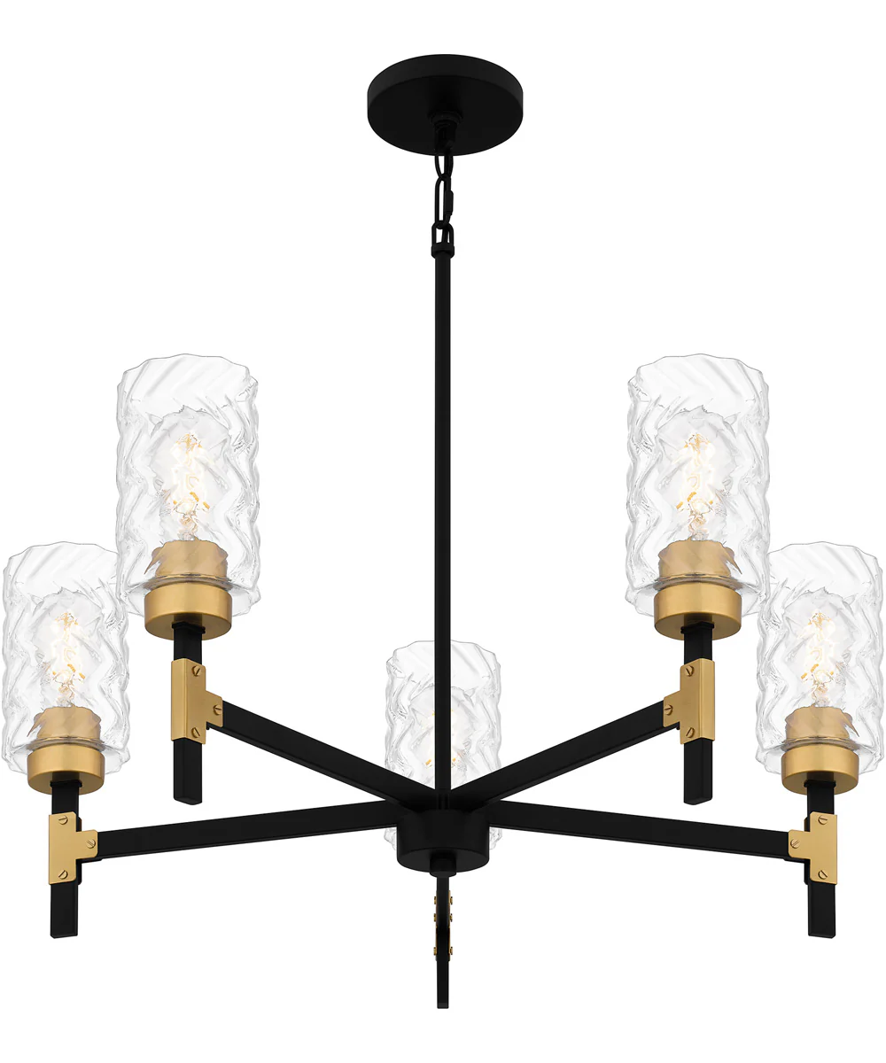 Carly 5-light Chandelier Matte Black - Image 4