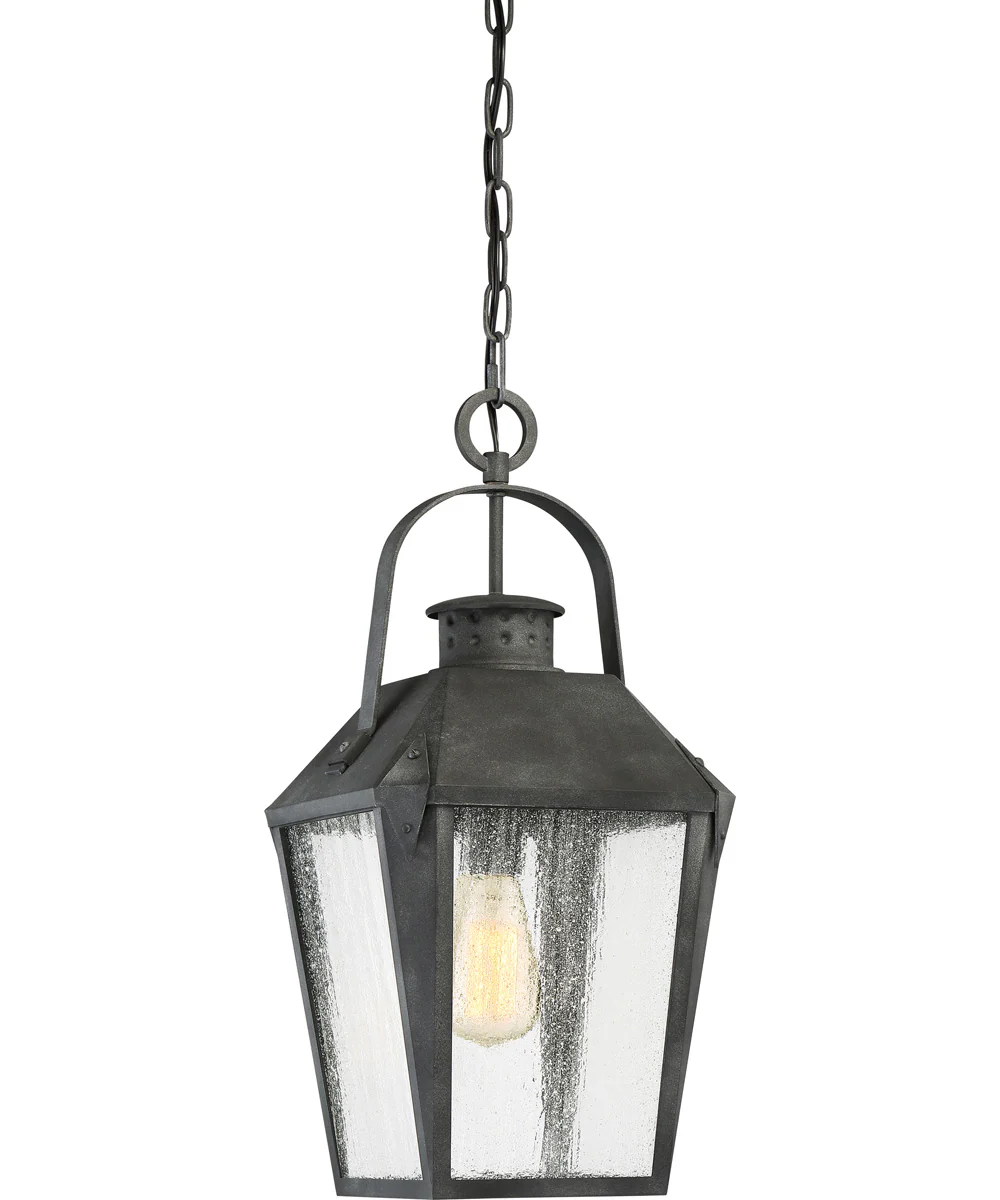 Carriage Large 1-light Outdoor Pendant Light Mottled Black - Image 2
