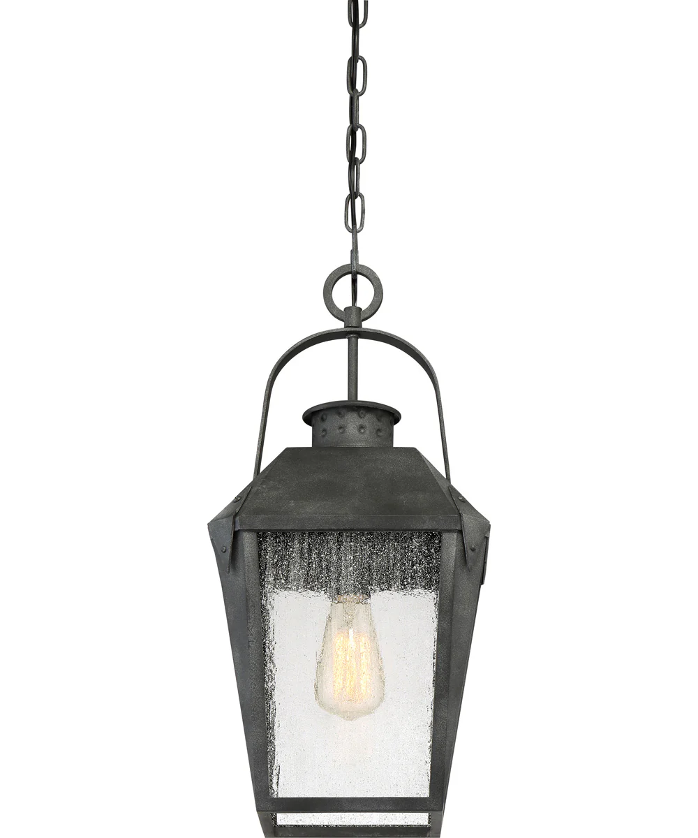Carriage Large 1-light Outdoor Pendant Light Mottled Black - Image 6
