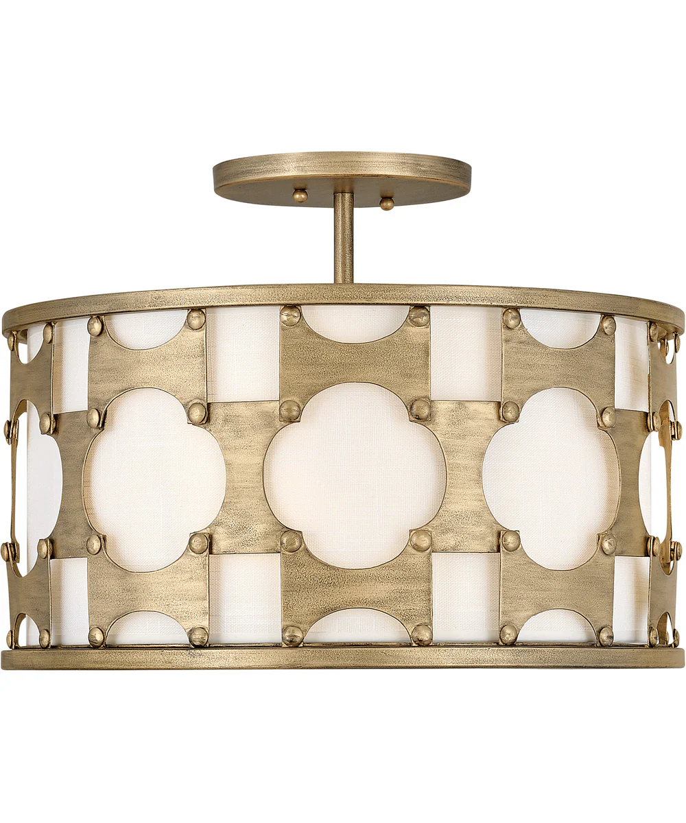 Carter 3-Light Medium Semi-Flush Mount in Burnished Gold