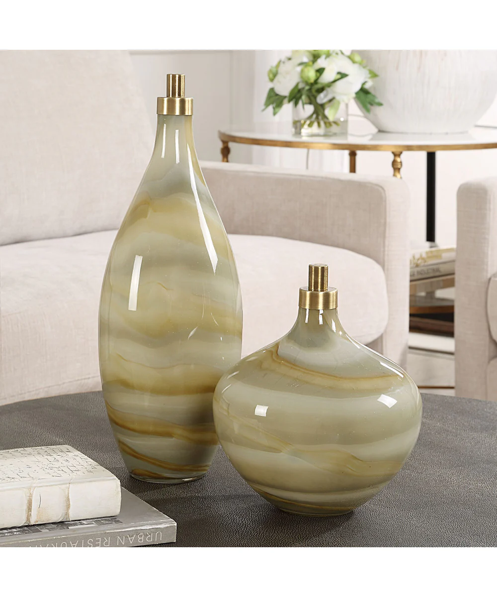 Cascade Glass Bottles Set of 2 - Image 2