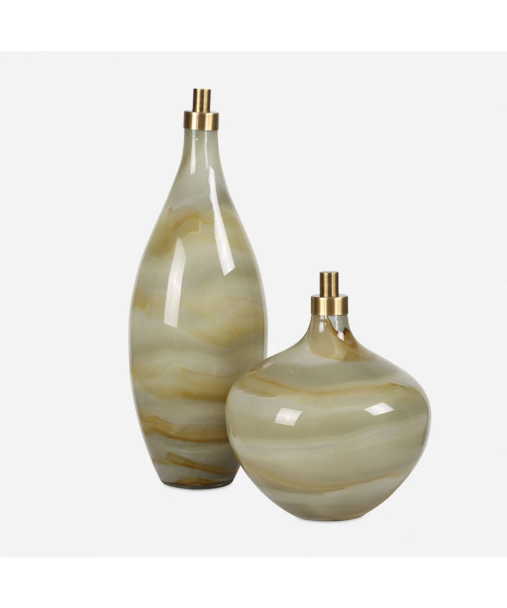 Cascade Glass Bottles Set of 2 - Image 3