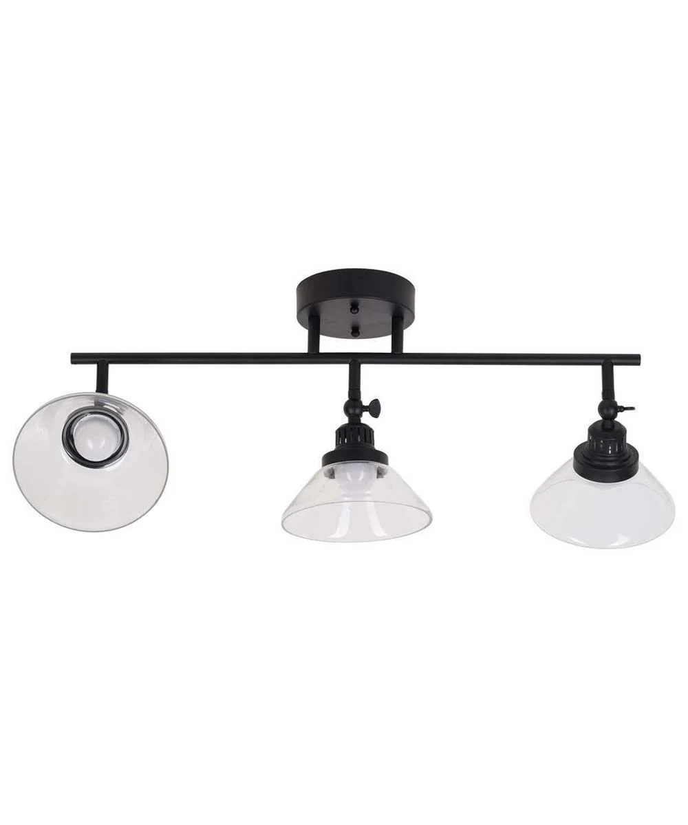 Catalina 23"W 3-Light LED Track Bar Light Fixture, Matte Black with Clear Glass Shades - Image 5