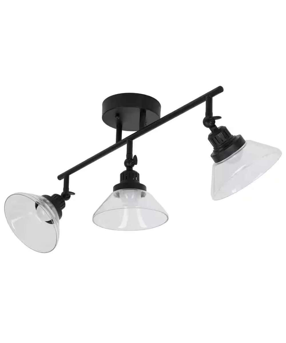 Catalina 23"W 3-Light LED Track Bar Light Fixture, Matte Black with Clear Glass Shades - Image 6