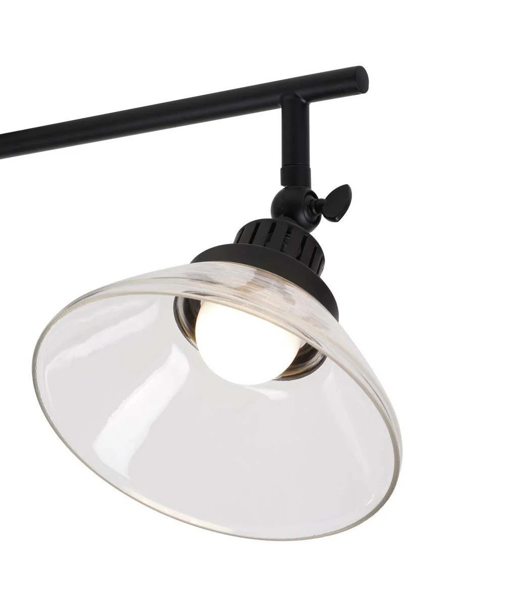 Catalina 23"W 3-Light LED Track Bar Light Fixture, Matte Black with Clear Glass Shades - Image 8