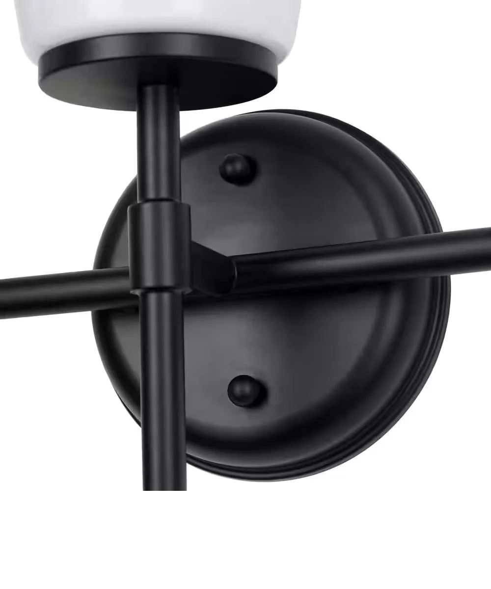 Catalina Pippa 24"W 3-Light Black Finish Vanity Light Fixture with Opal Glass Shades - Image 5