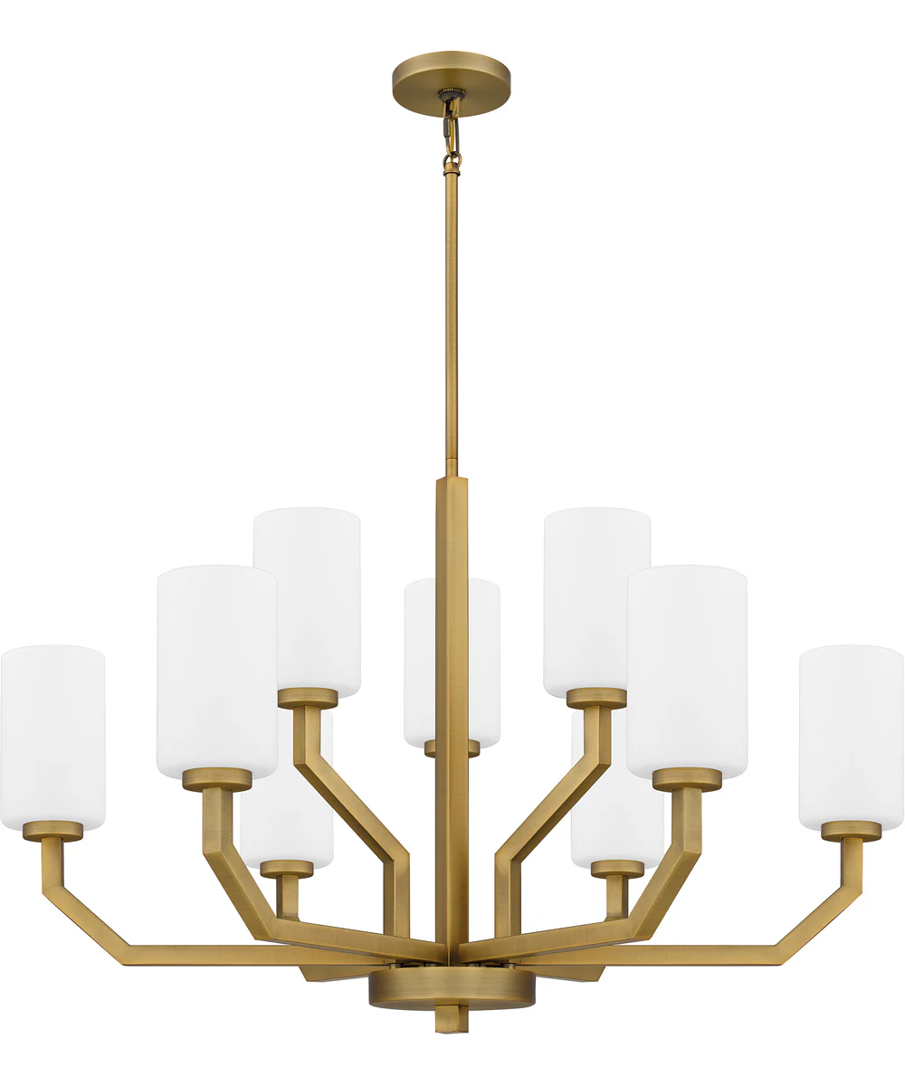 Cavalier 9-light Chandelier Aged Brass - Image 2