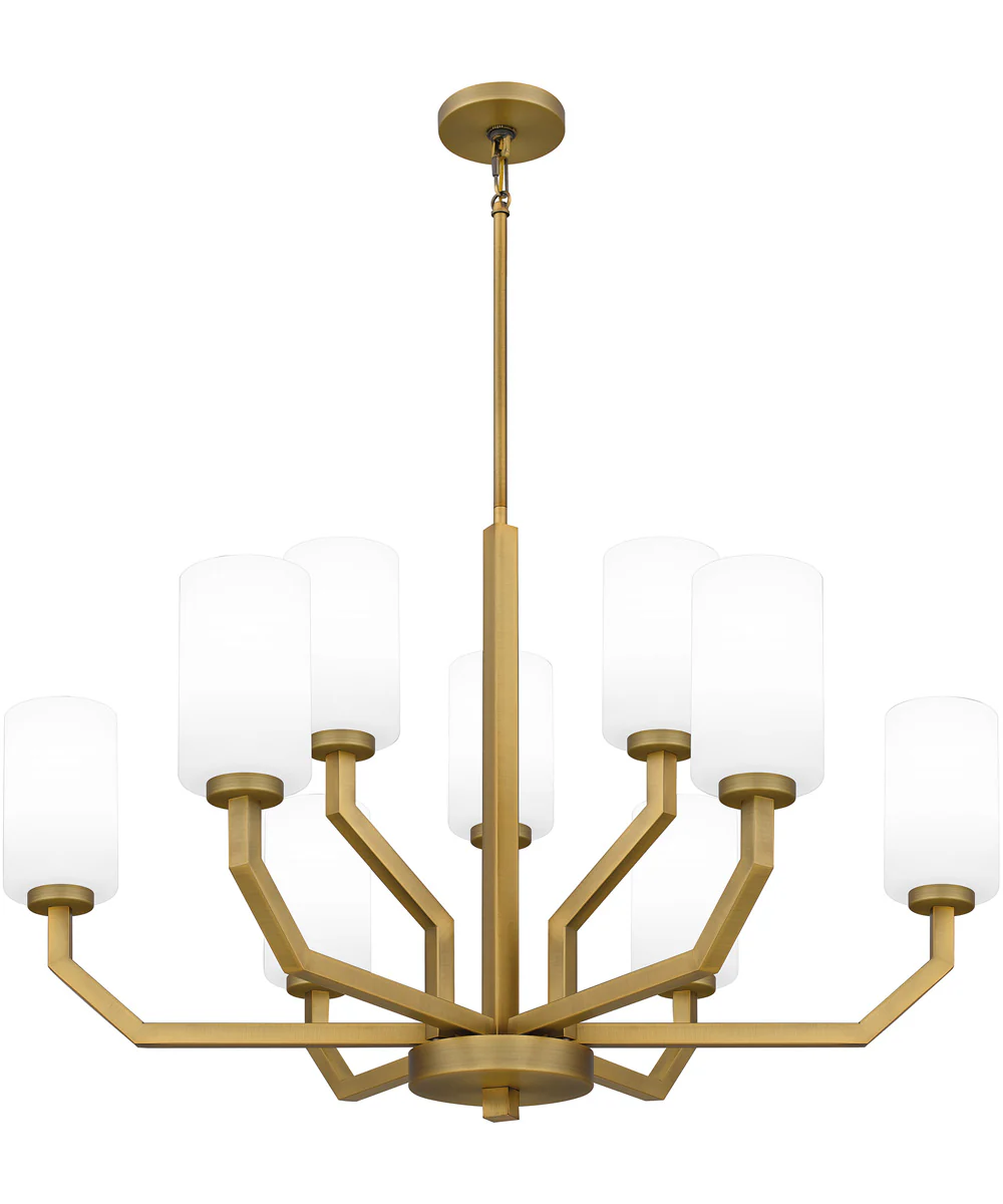 Cavalier 9-light Chandelier Aged Brass - Image 4