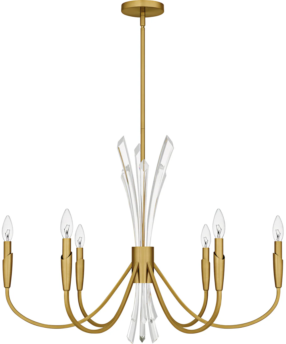 Cecily 6-light Chandelier Brushed Gold - Image 2