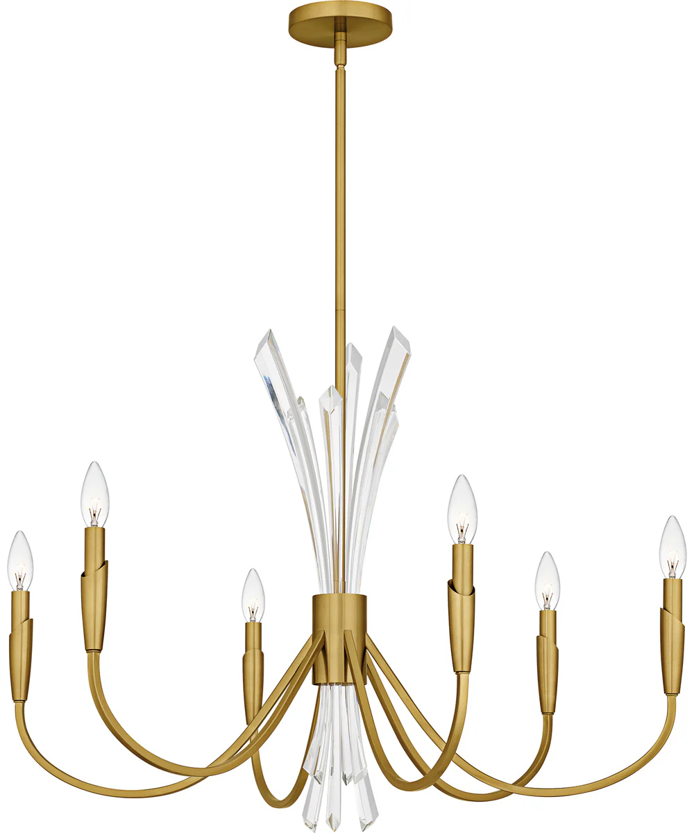 Cecily 6-light Chandelier Brushed Gold - Image 3