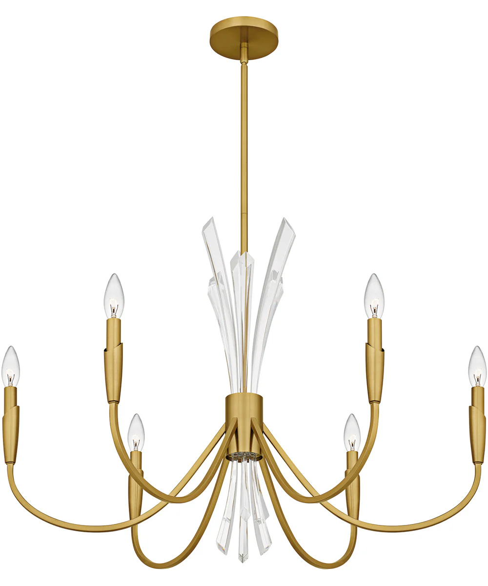 Cecily 6-light Chandelier Brushed Gold - Image 4