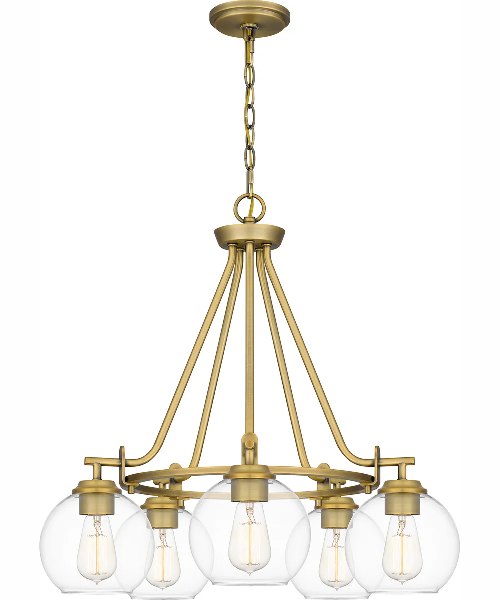 Celadon 5-light Chandelier Aged Brass - Image 2