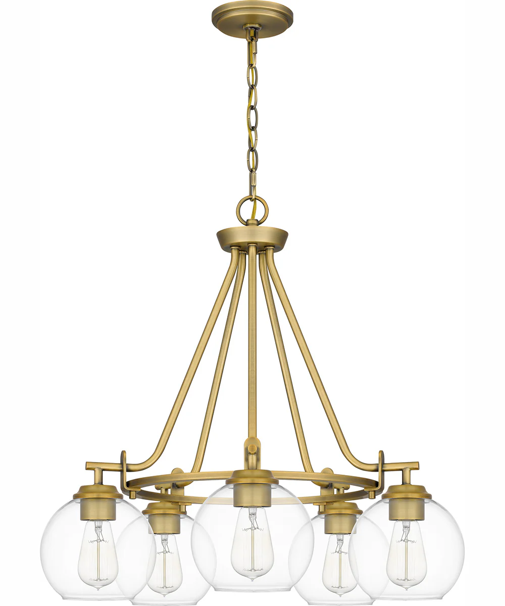 Celadon 5-light Chandelier Aged Brass - Image 3