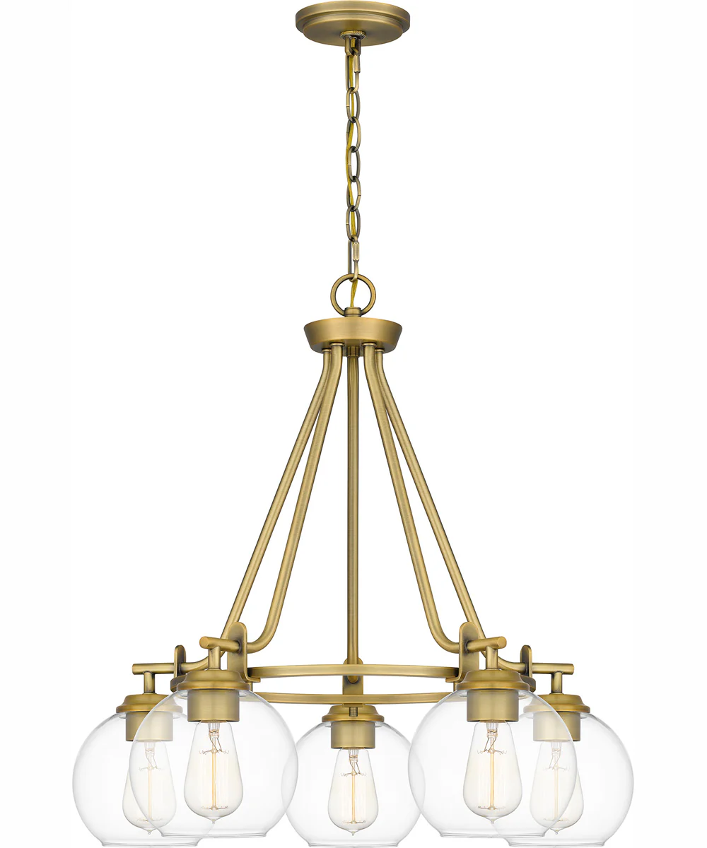 Celadon 5-light Chandelier Aged Brass - Image 4