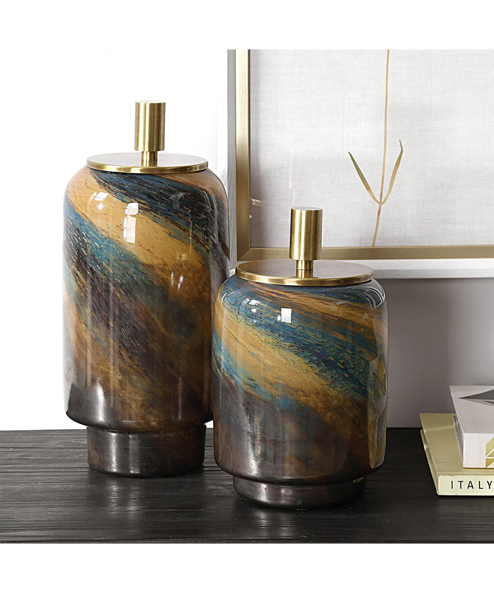Celestial Tide Glass Containers Set of 2 - Image 2