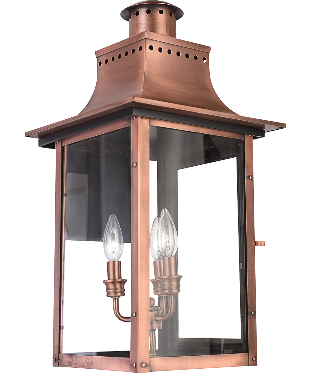 Chalmers Large 3-light Outdoor Wall Light Aged Copper - Image 2