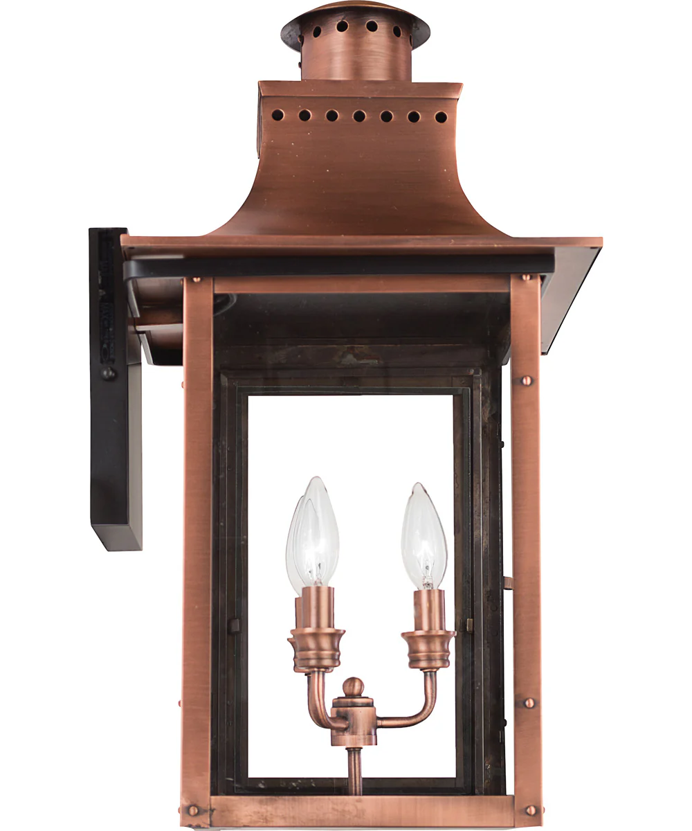 Chalmers Large 3-light Outdoor Wall Light Aged Copper - Image 5