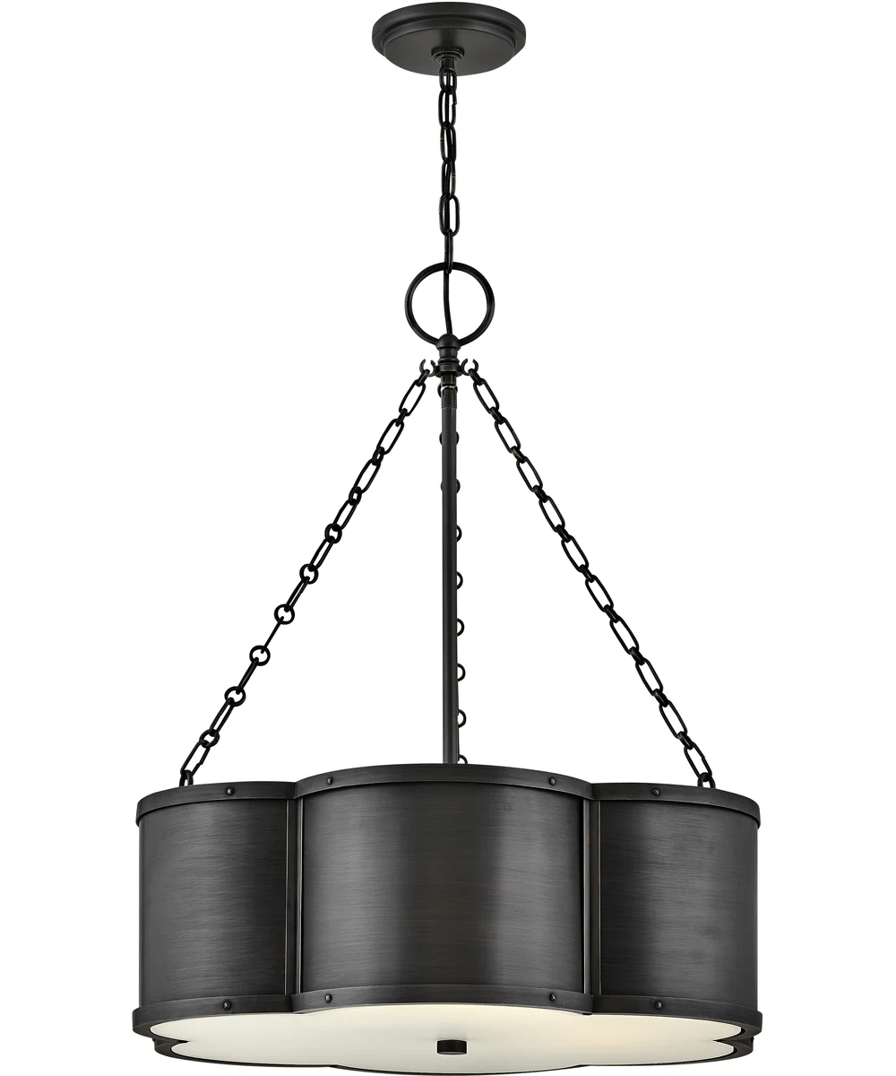 Chance 3-Light Medium Drum in Blackened Brass